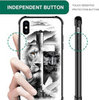 for iPhone Xs Max Case, Lion Cross Jesus Christ Dove Pattern Graphic Design - Image 5
