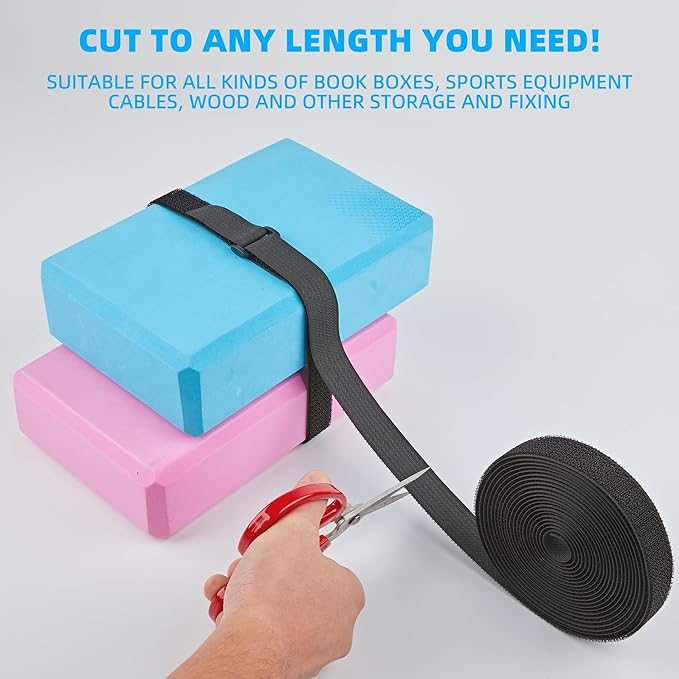 1" x 30ft Nylon Hook and Loop Cable Straps Roll - Image 4
