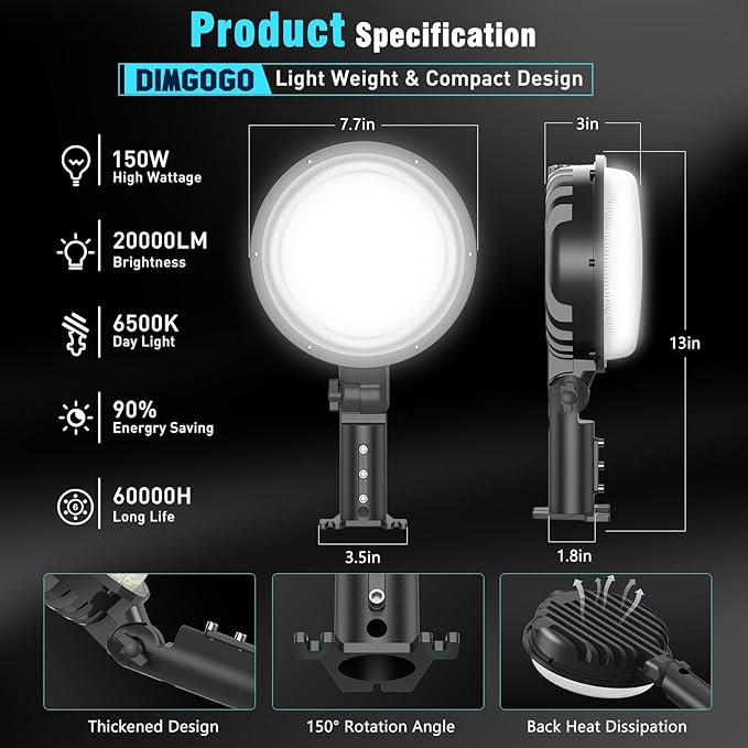 150W LED Barn Light, 20000LM Dusk to Dawn Outdoor Yard Light - Image 7