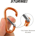 STURME 2" Aluminum D Ring Carabiners Clip D Shape Spring Loaded Gate Small - Image 3