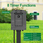 Outdoor Power Strip with 15 FT Extension Cord, 100FT Remote Control, Dusk to - Image 2