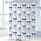 Navy Bow Shower Curtain - Image 2