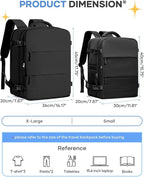 coofay Large Black Travel Backpack Carry on Flight Approved Mochila De Viaje - Image 3
