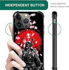 for iPhone 14 Pro Max Case, Sakura Japanese Samurai Pattern Graphic Design Girl - Image 5