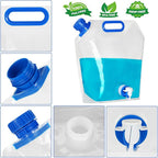 Collapsible Water Container, BPA Free Food Grade Clear Plastic Water Jug - Image 4