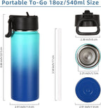 Volhoply 18oz Kids Insulated Water Bottle, Stainless Steel Water Bottles - Image 2