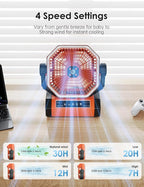 Battery Powered 9-Inch Rechargeable Portable Fan - 10000mAh Auto Oscillation - Image 2