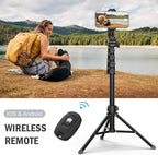 Liphisy 64” Tripod for Cell Phone & Camera, Phone Tripod - Image 4