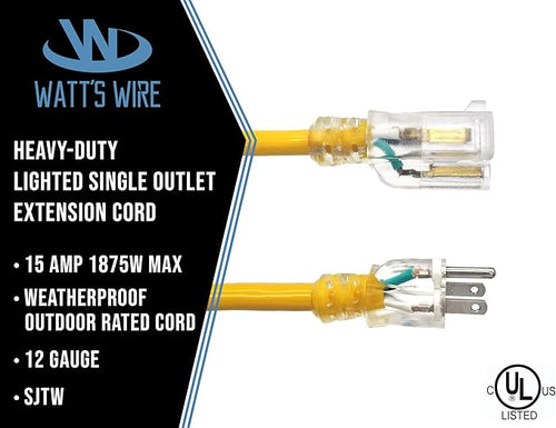15 ft Outdoor Extension Cord Waterproof - Image 2