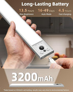 EZVALO 12-inch Under Cabinet Lighting, 3200mAh Rechargeable Motion Sensor Light - Image 4