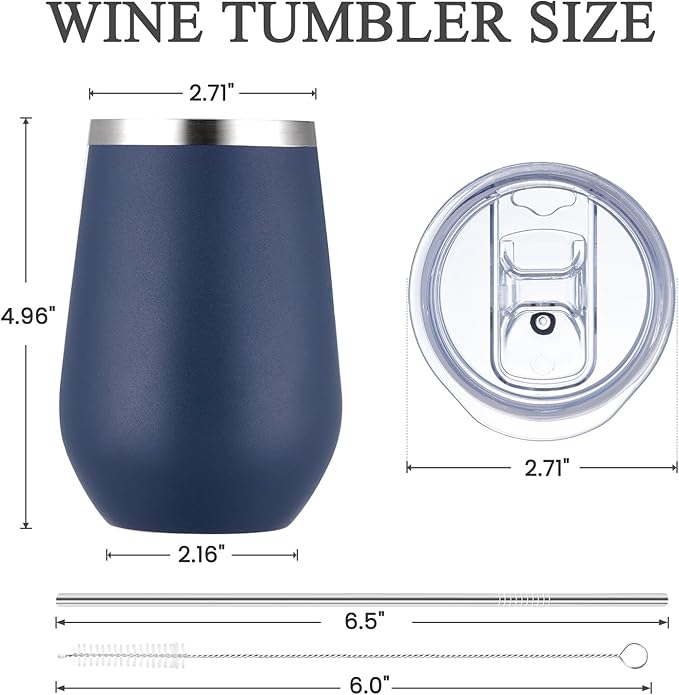MEWAY 12oz/8 Pack Wine Tumbler Glasses - Image 6