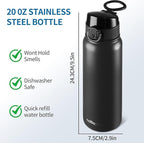 GOPPUS Insulated Water Bottle 20oz Stainless Steel BPA-Free Sports Bottle Ideal - Image 6