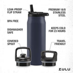 ZULU Base 32oz Stainless Steel Water Bottle - Image 4