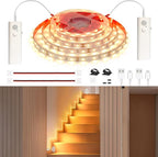 WOBANE Dual Motion Sensor Under Bed Lights, Rechargeable 16.4ft LED Light Strip - Image 7
