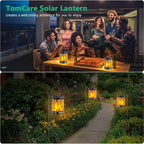 TomCare Solar Lanterns Outdoor Upgraded Flickering Flame Waterproof Hanging - Image 6
