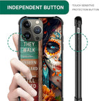 for iPhone 13 Pro Max Case, Sugar Skull Day of Death Halloween Pattern Graphic - Image 6