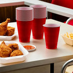 Apple Red Plastic Cups - 12 oz. - Versatile Drinkware - Image 2