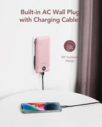VEGER Portable Charger with Built-in AC Plug and Cables, All in One 10000mAh - Image 3