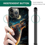 for iPhone 15 Pro Max Case, Star Cave Hungry Wolf Pattern Graphic Design Girl - Image 6