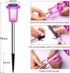 Solar Pathway Lights Gift for Mom 10 Pack Pink Solar Lights Outdoor Waterproof - Image 5