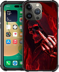 for iPhone 14 Pro Case, Gestures Funny Skull Pattern Graphic Design Girl Boy by FKBRCL4U