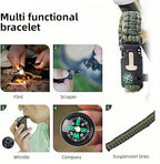 Chinshwehaw 5 in 1 Survival Bracelet-Fire Starter, Loud Whistle, Paracord Rope - Image 2