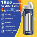 baab 18oz Kids Water Bottle, Insulated Kids Water Bottle - Image 2
