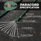 TECEUM 5/32" Paracord Rope 1000 – 1000ft / 200ft / 100ft / 50ft – Tactical - Image 2