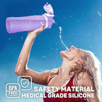 Kemier Collapsible Silicone Water Bottles-750ML, Medical Grade, BPA Free Travel - Image 2