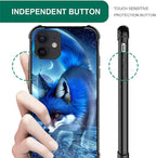 for iPhone 12 Mini Case, Snowy Mountain Fox Lake Pattern Graphic Design Girl - Image 7