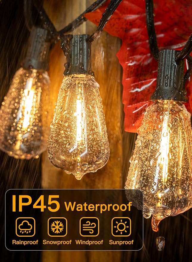 Ollny Outdoor String Lights 30FT, Shatterproof Connectable Patio Lights - Image 6