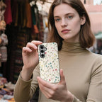 for Samsung Galaxy S23 FE Case, HL2 Beige Flower Branch Hybrid 2 Layer Hard - Image 5