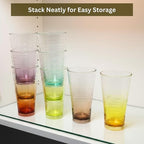 8-Piece Ombre Tumbler Set, 20oz Plastic Drinking Glasses, Shatterproof BPA-Free - Image 7