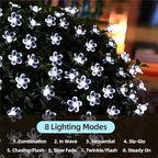 ITICdecor Outdoor Solar Flower String Lights Waterproof 50 LED Fairy Light - Image 4