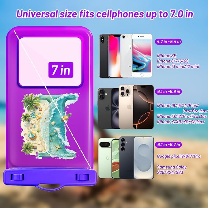 Personalized Initial Waterproof Phone Pouch Case - Image 2