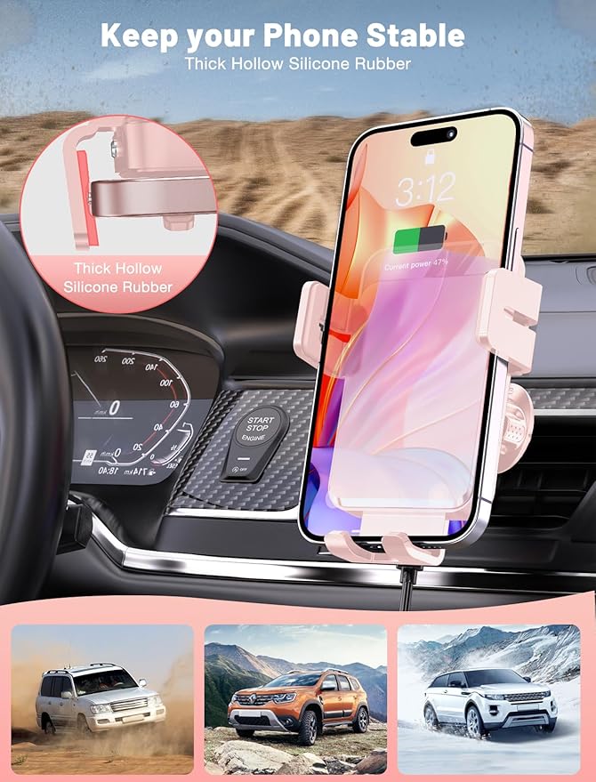 Wireless Car Charger, MOKPR Auto-Clamping Car Mount 15W/10W/7.5W Fast Charging - Image 6