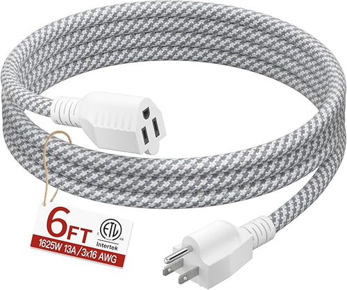 16/3 Braided Extension Cord 6 FT, Braided Extension Cord Flexible & Durable by Skrizcable