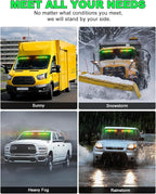 HLauto 6Z4J Emergency Dash Strobe Lights: 2x16.8 inch Green Amber Safety Lights - Image 6
