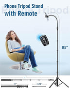 Nineigh Phone Tripod, Aluminum Tripods Stand - Image 3
