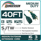 40FT Outdoor Extension Cord-16/3 SJTW Durable Green Extension Cable - Image 2