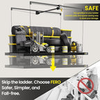 FERO Overhead Garage Storage Rack, 500 lb Capacity, 4x8 FT Garage Ceiling - Image 7