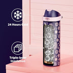 24 oz Insulated Water Bottle for Women: Meoky Stainless Steel Metal Water Bottle - Image 3