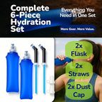 TPU Soft Flask 500ml with Straw & Cap, 2 Pack Collapsible Sports Water Bottles - Image 7
