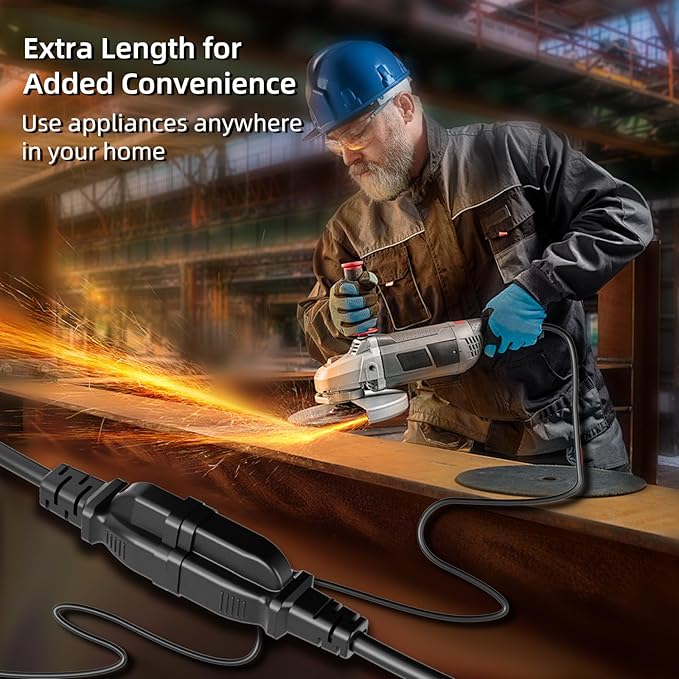 300 FT Outdoor Extension Cord Waterproof, 3-Prong Power Cord, 16 AWG SJTW - Image 6