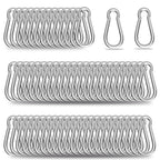 Carabiner, Heavy Duty Galvanized Steel Spring Snap Hook Carabiner Clips by High-PQ