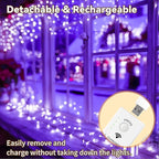 HXWEIYE Rechargeable Fairy Lights Battery Operated, DIY Timer & 8 Modes - Image 5
