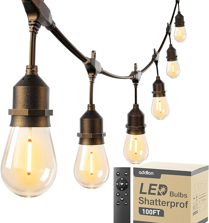 addlon 100FT Outdoor String Lights LED by addlon