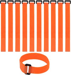 10 Pack Reusable Fastening Cable Ties and Cable Straps Orange Color, Adjustable by Unknown