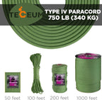 TECEUM 5/32" Paracord Rope 1000 – 1000ft / 200ft / 100ft / 50ft – Tactical - Image 9
