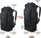 70L/100L Hiking Backpack with USB Charging Port, Expandable Large Military - Image 2